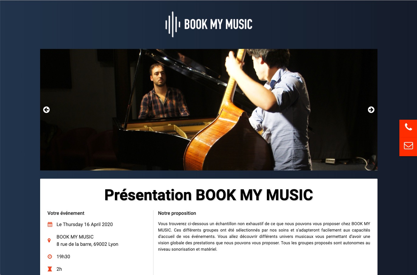 BOOK MY MUSIC -  événement